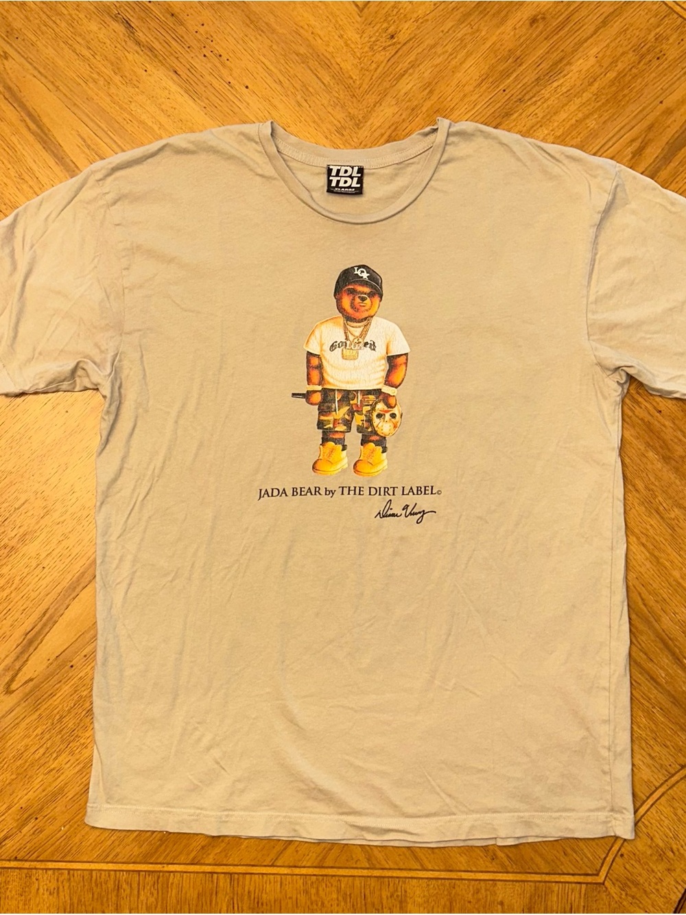 TDL The Dirt Label Shirt Mens Size XL Tan Short Sleeve Jada Bear Hip Hop USA